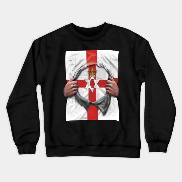 Northern Ireland Flag English Flag Ripped - Gift for Irish From Northern Ireland Crewneck Sweatshirt by Country Flags